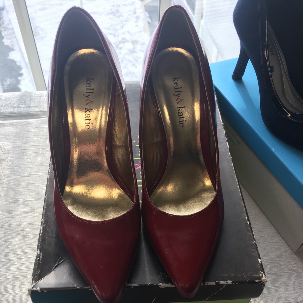 Kelly and Katie patent leather pumps